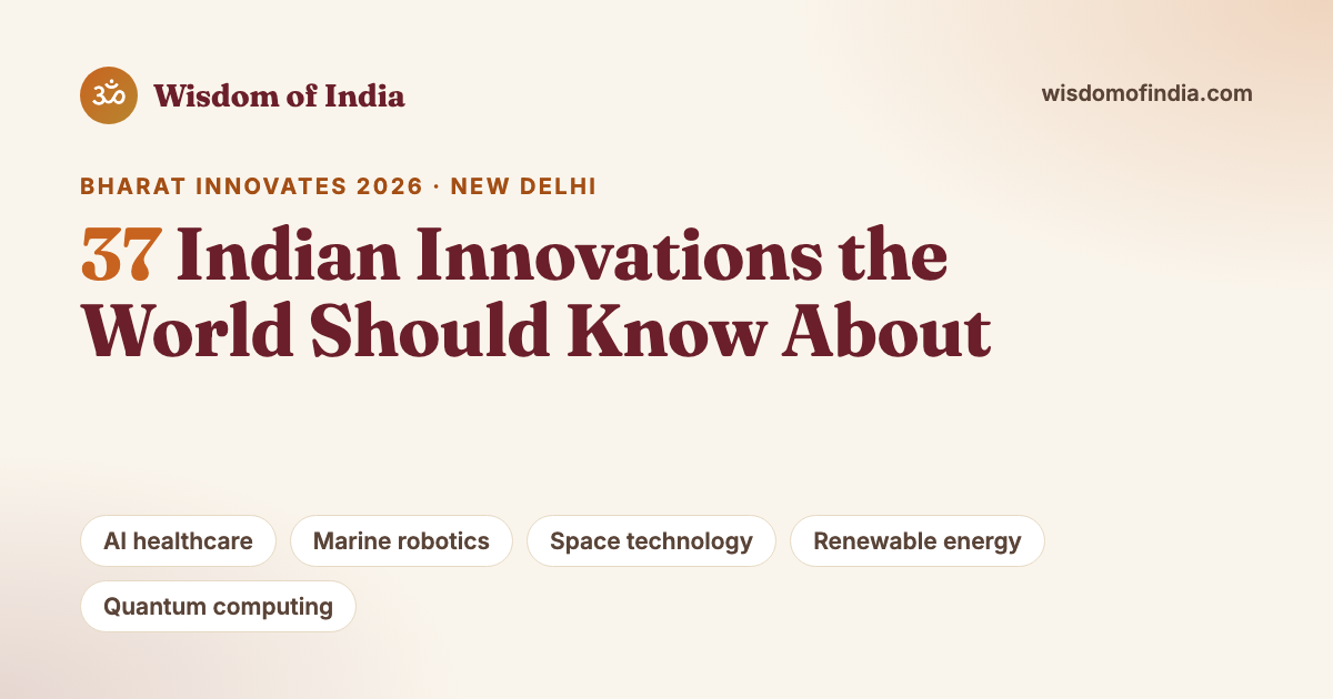 37 Indian innovations including AI healthcare, marine robotics, space technology, renewable energy and quantum computing