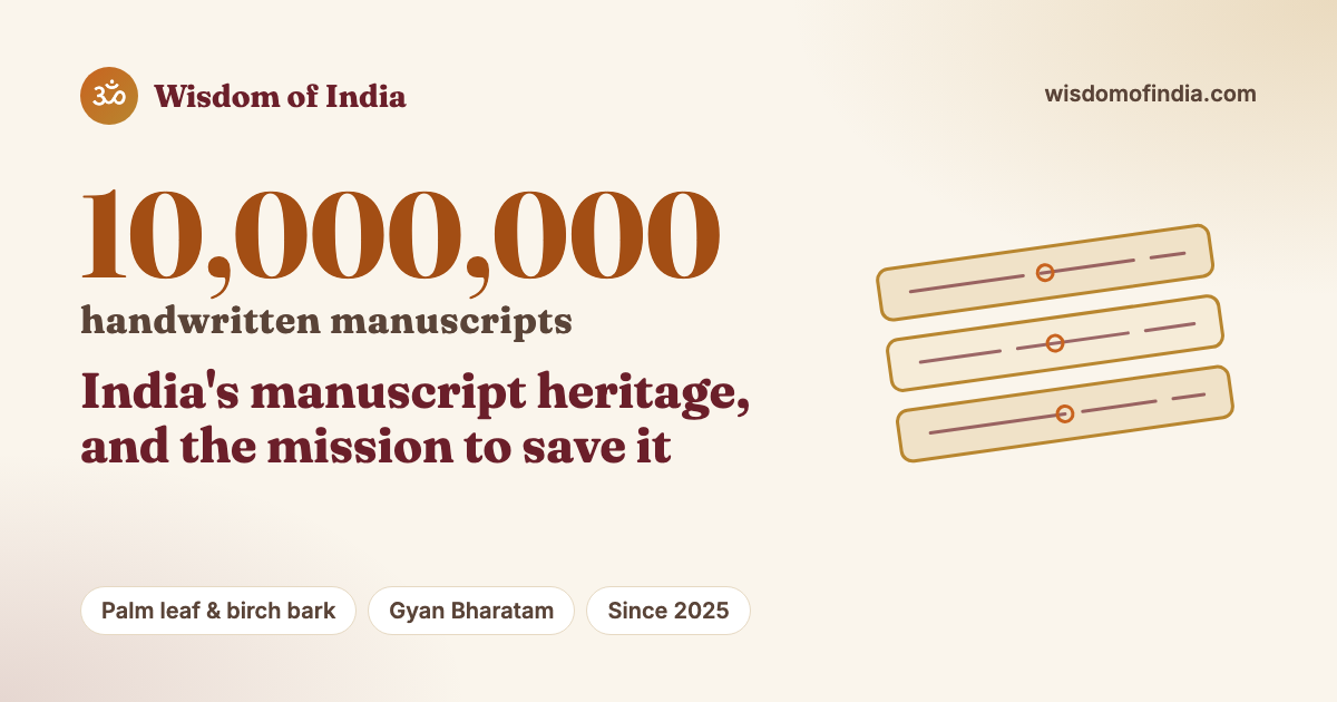 India's manuscript heritage: palm-leaf manuscripts and the Gyan Bharatam Mission, on Wisdom of India